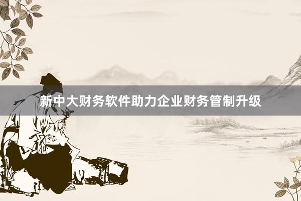新中大财务软件助力企业财务管制升级